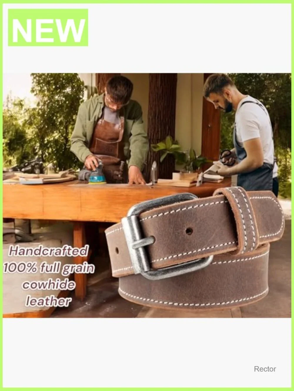 Men's Full Grain Leather Dress Belt 1.5